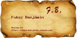 Fuksz Benjámin névjegykártya