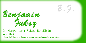 benjamin fuksz business card