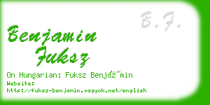 benjamin fuksz business card